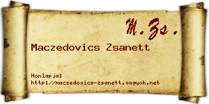 Maczedovics Zsanett névjegykártya